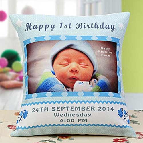 Baby Announcement Personalised Cushion